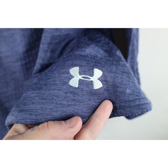 Under Armour Womens Large ColdGear Thermal Fleece Lined Half Zip Sweater Blue - Picture 4 of 14